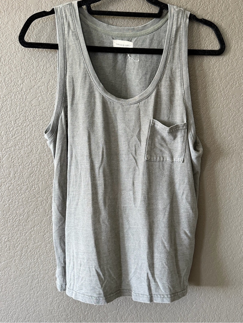 Thread & Supply Light Gray Women's Pocket Tank
